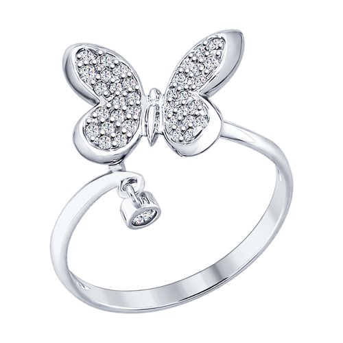 Серебряное кольцо «Бабочка»